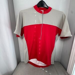 Patagonia Men’s Large Cycling Jersey – Vintage 1/2 Zip, Red Tan, Short Sleeve